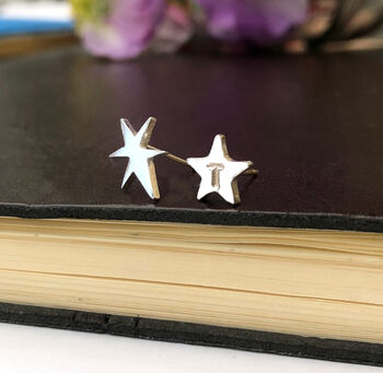 Personalised Mismatched Northern Star Initial Earrings, 7 of 9