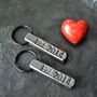 11th Anniversary Gift; Forged Dark Steel Bar Keyring, thumbnail 8 of 8