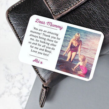 Personalised Wallet Metal Photo Card For Mummy, 4 of 9