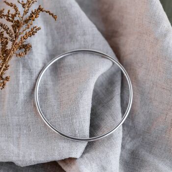 Sterling Silver Plain Bangle, 2 of 5
