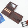 Personalised Leather Wallet Flip Up Rfid Gift, thumbnail 6 of 12