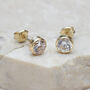 9ct Yellow Gold Round Cz Stud Earrings, thumbnail 1 of 2