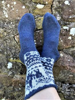 Alpaca Fair Isle Socks By Samantha Holmes