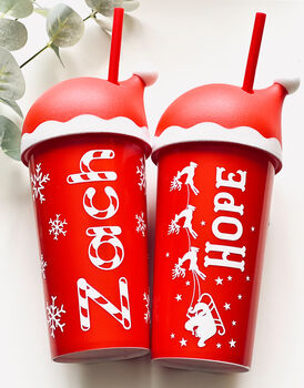 Personalised Santa Hat Cold Cups, 3 of 5