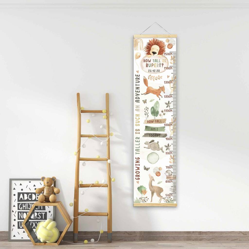 Personalised Lion And Friends Height Chart, 1 of 6