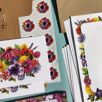 Colourful Flowers Writing Set, 6 of 7