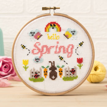 'Hello Spring' Cross Stitch Kit, 2 of 4