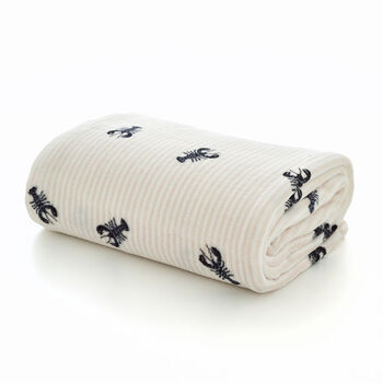 Rock Lobster Printed Supersoft Comfort White Throw, 4 of 5