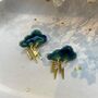 Ceramic Cloud Stud Statemant Earrings Lightning Bolt, thumbnail 5 of 9
