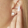 Mother Of Pearl Gold Plated Heart Earring Studs, thumbnail 2 of 6