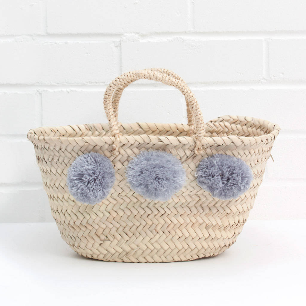 Mini Pom Pom Market Basket Price Drop By Bohemia