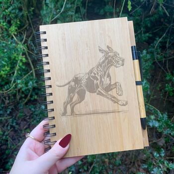 Personalised Great Dane Dog Engraved Notebook, 2 of 6