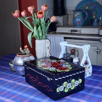 Decorative Canal Roses Painted Wooden Box, 6 of 11