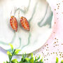 Philodendron Orange Earrings, Orange Leaf Earrings, thumbnail 7 of 12