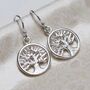 Sterling Silver Dangly Tree Of Life Earrings, thumbnail 5 of 10