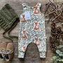 Fox And Leaves Organic Romper, thumbnail 1 of 2