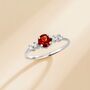 Garnet Five Stone Ring In Sterling Silver And Gold Vermeil, thumbnail 3 of 12