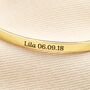 Personalised Sterling Silver Flat Open Torque Bangle In Gold, thumbnail 4 of 4