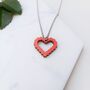 Bubble Heart Wooden Necklace Red Sustainable Eco Gift, thumbnail 3 of 8