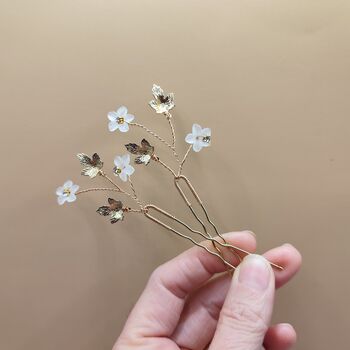 Set Of Two Floral Bridal Hair Pins, 11 of 13