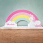 Rainbow Unicorn Personalised Nursary Shelf, thumbnail 2 of 4