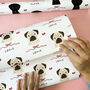 Personalised Christmas Bow And Dog Wrapping Paper, thumbnail 1 of 10