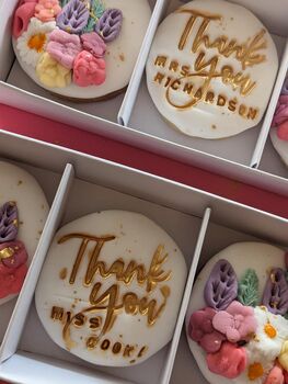 Personalised Thank You Teacher Wild Flower Biscuit Gift, 6 of 11