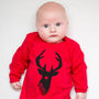 Personalised Baby's First Christmas Rudolph Babygrow, thumbnail 2 of 2