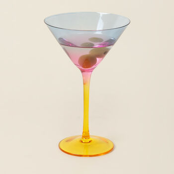 G Decor Set Of Four Martini Glasses With A Rainbow Hue, 3 of 4