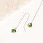 Emerald Green Pull Through Earrings, thumbnail 2 of 3