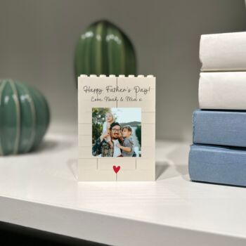 Personalised Father's Day Lego® Brick Photo Block, 2 of 3