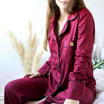 Ladies Soft Personalised Initial Pyjamas Gift For Her, 8 of 9