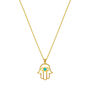 Gold Plated Symi Hamsa Hand Necklace, thumbnail 2 of 3