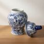 Chinoiserie Ginger Jar Pot White Blue Porcelain, thumbnail 3 of 7