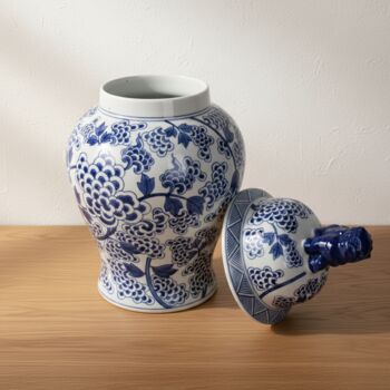 Chinoiserie Ginger Jar Pot White Blue Porcelain, 3 of 7
