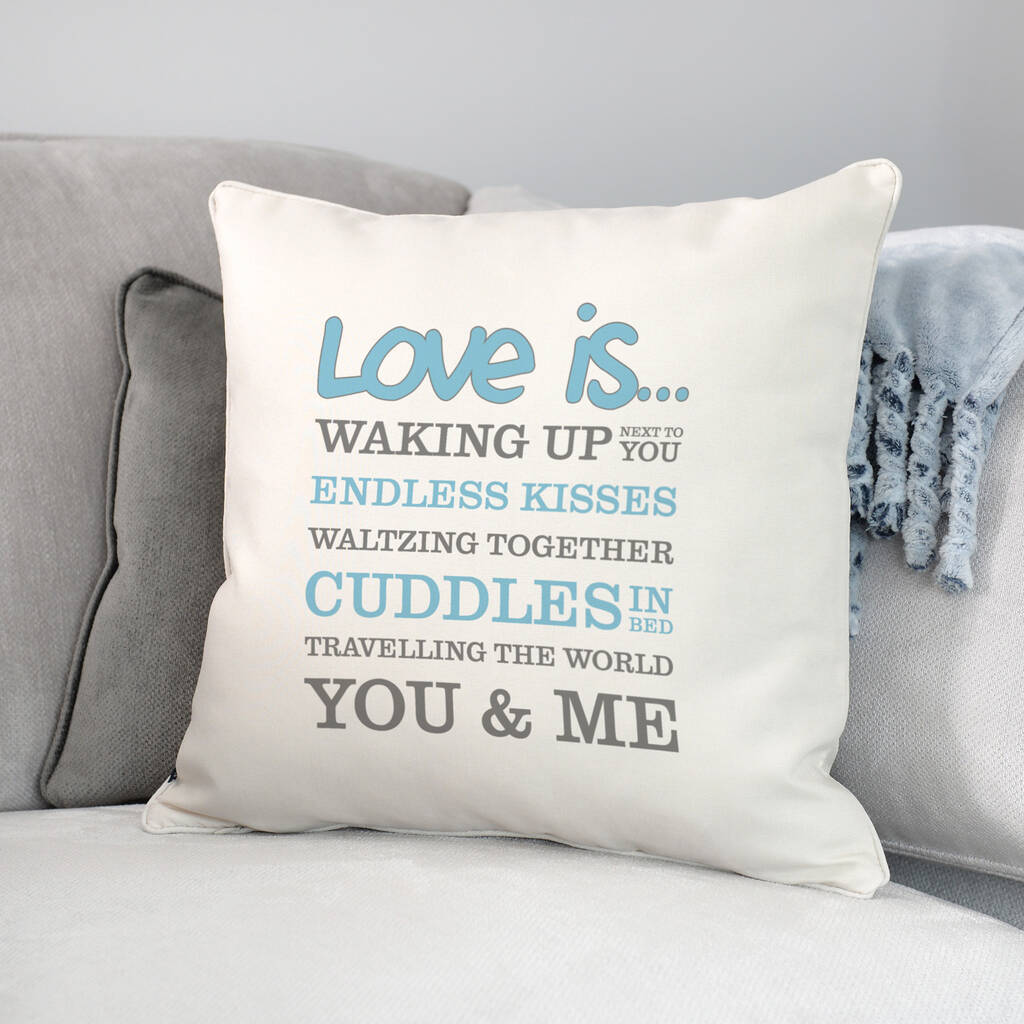 Personalised 'Love Is' Cushion By A Type Of Design