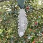 Personalised Feather Pet Memorial Christmas Decoration, thumbnail 1 of 4