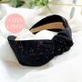 Black And Gold Speckle Knotted Headband, thumbnail 1 of 4
