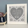 Framed Wedding Heart Personalised Print, thumbnail 2 of 6