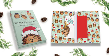 Hoggy Christmas Christmas Cards Pack Of Ten Cards, 3 of 4