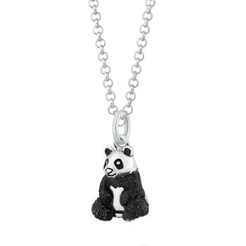 Childrens Sterling Silver Panda Charm Necklace, 3 of 6