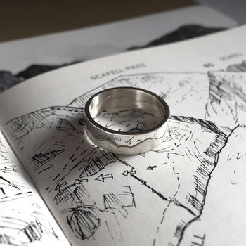 Personalised Mountain Landscape Skyline Ring, 5 of 10