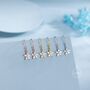 Sterling Silver Dainty Cz Flower Drop Dangle Earrings, thumbnail 4 of 11