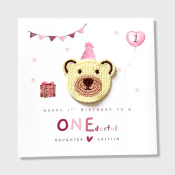 Personalised 1st Birthday Card Daughter Granddaughter Niece, 3 of 5