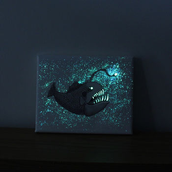 Angler Fish Glow In The Dark Canvas, 3 of 5
