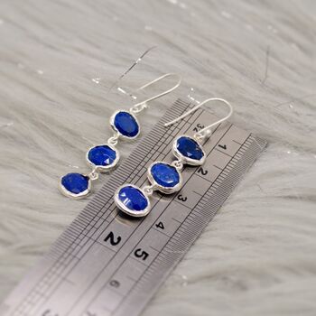 Lapis Lazuli Sterling Silver Earrings, 3 of 5