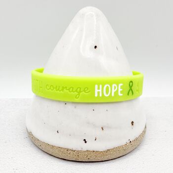 Lime Green Awareness Ribbon Bracelet Wristband, 4 of 8