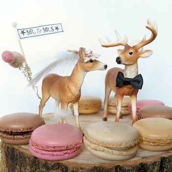 Personalised Wedding Buck And Doe Animal Cake Toppers, 3 of 6