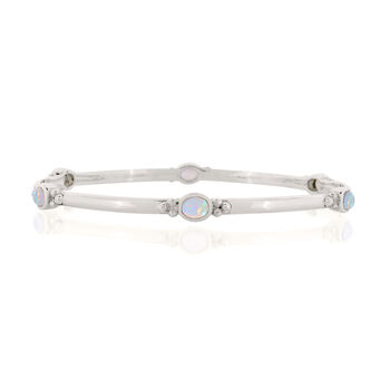 Holi Jewel Opal Stacking Bangle Silver Or Gold Plated, 4 of 11