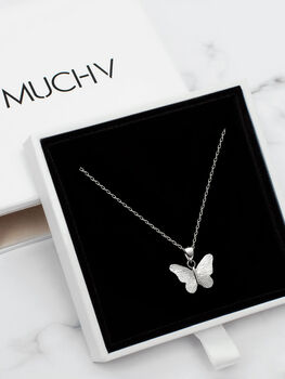 Sterling Silver Butterfly Pendant Necklace, 5 of 6